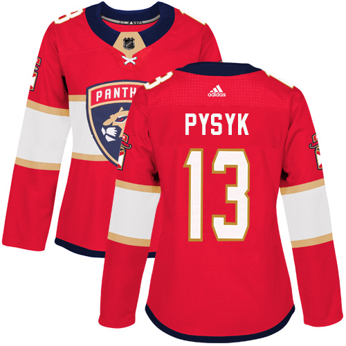 Women's Adidas Florida Panthers #13 Mark Pysyk Premier Red Home NHL Jersey