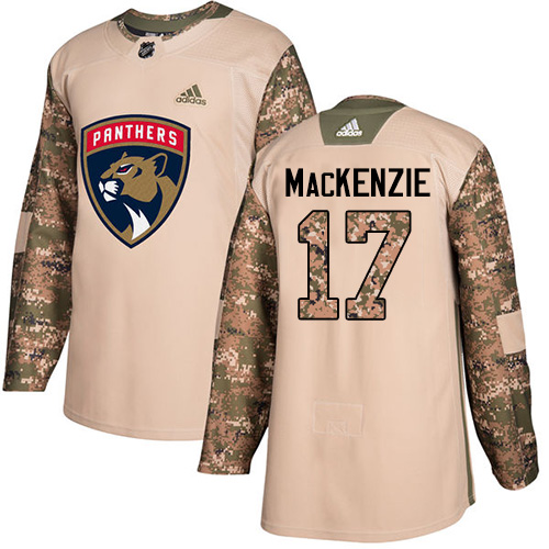 Men's Adidas Florida Panthers #17 Derek MacKenzie Authentic Camo Veterans Day Practice NHL Jersey