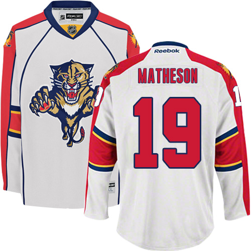 Men's Reebok Florida Panthers #19 Michael Matheson Authentic White Away NHL Jersey