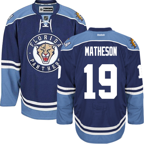 Men's Reebok Florida Panthers #19 Michael Matheson Premier Navy Blue Third NHL Jersey
