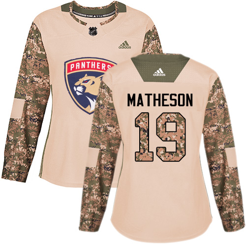 Women's Adidas Florida Panthers #19 Michael Matheson Authentic Camo Veterans Day Practice NHL Jersey