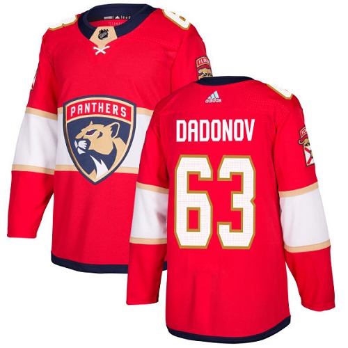 Men's Adidas Florida Panthers #63 Evgenii Dadonov Authentic Red Home NHL Jersey