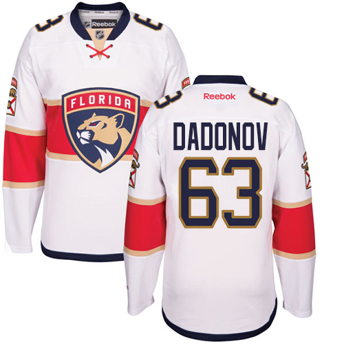 Youth Reebok Florida Panthers #63 Evgenii Dadonov Authentic White Away NHL Jersey