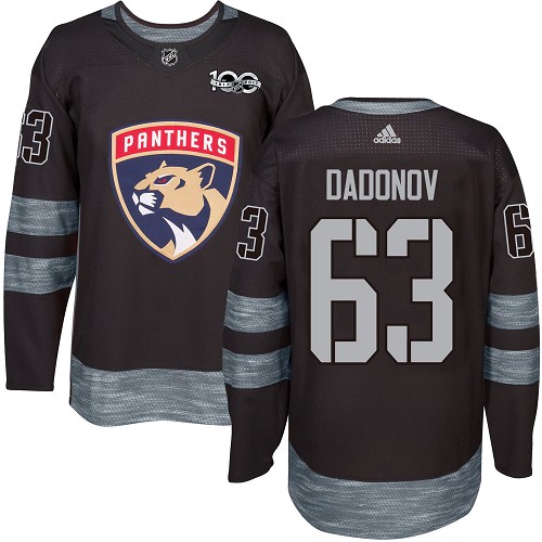 Men's Adidas Florida Panthers #63 Evgenii Dadonov Premier Black 1917-2017 100th Anniversary NHL Jersey