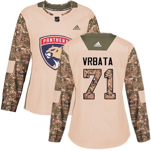 Women's Adidas Florida Panthers #71 Radim Vrbata Authentic Camo Veterans Day Practice NHL Jersey