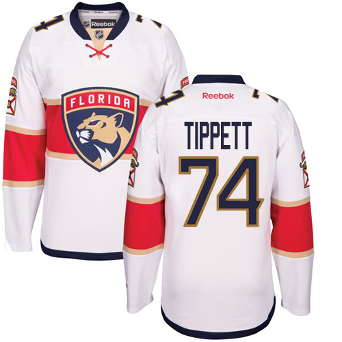 Men's Reebok Florida Panthers #74 Owen Tippett Authentic White Away NHL Jersey