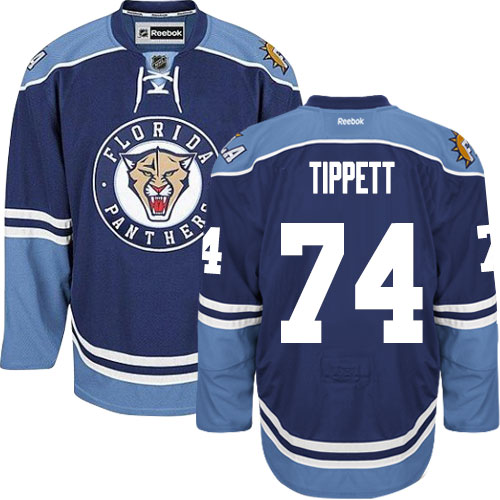 Men's Reebok Florida Panthers #74 Owen Tippett Premier Navy Blue Third NHL Jersey