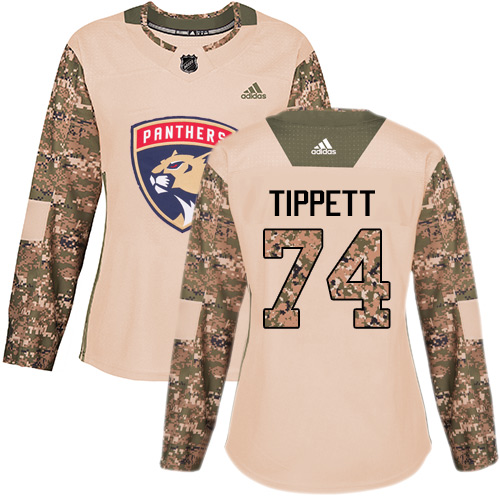 Women's Adidas Florida Panthers #74 Owen Tippett Authentic Camo Veterans Day Practice NHL Jersey