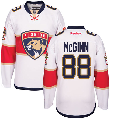 Youth Reebok Florida Panthers #88 Jamie McGinn Authentic White Away NHL Jersey