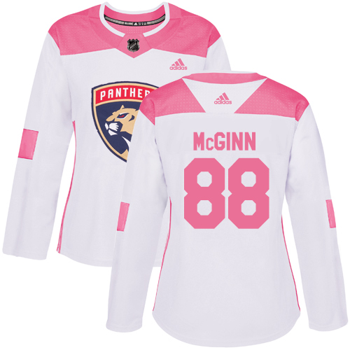 Women's Adidas Florida Panthers #88 Jamie McGinn Authentic White/Pink Fashion NHL Jersey