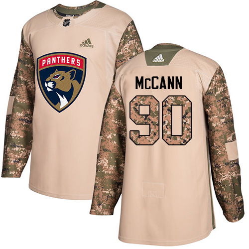 Men's Adidas Florida Panthers #90 Jared McCann Authentic Camo Veterans Day Practice NHL Jersey