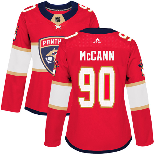 Women's Adidas Florida Panthers #90 Jared McCann Authentic Red Home NHL Jersey