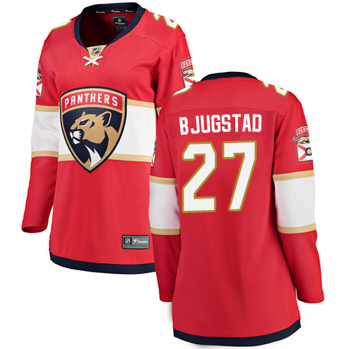 Women's Florida Panthers #27 Nick Bjugstad Authentic Red Home Fanatics Branded Breakaway NHL Jersey