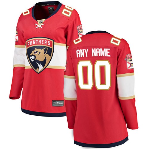 Women's Florida Panthers Customized Authentic Red Home Fanatics Branded Breakaway NHL Jersey