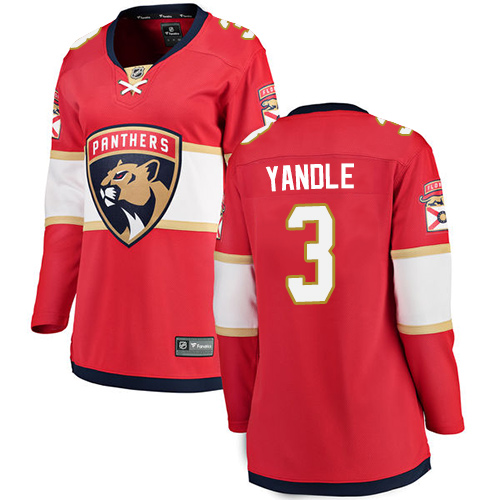 Women's Florida Panthers #3 Keith Yandle Authentic Red Home Fanatics Branded Breakaway NHL Jersey