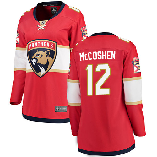 Women's Florida Panthers #12 Ian McCoshen Authentic Red Home Fanatics Branded Breakaway NHL Jersey