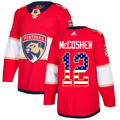 Men's Adidas Florida Panthers #12 Ian McCoshen Authentic Red USA Flag Fashion NHL Jersey