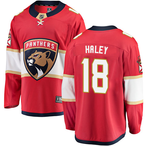 Youth Florida Panthers #18 Micheal Haley Authentic Red Home Fanatics Branded Breakaway NHL Jersey