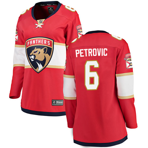 Women's Florida Panthers #6 Alex Petrovic Authentic Red Home Fanatics Branded Breakaway NHL Jersey