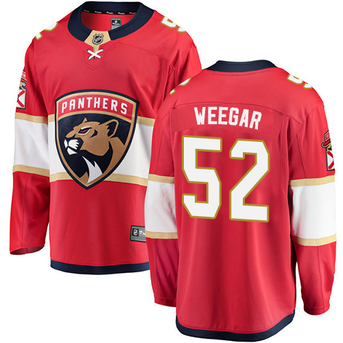 Men's Florida Panthers #52 MacKenzie Weegar Authentic Red Home Fanatics Branded Breakaway NHL Jersey