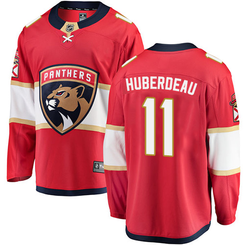 Men's Florida Panthers #11 Jonathan Huberdeau Authentic Red Home Fanatics Branded Breakaway NHL Jersey