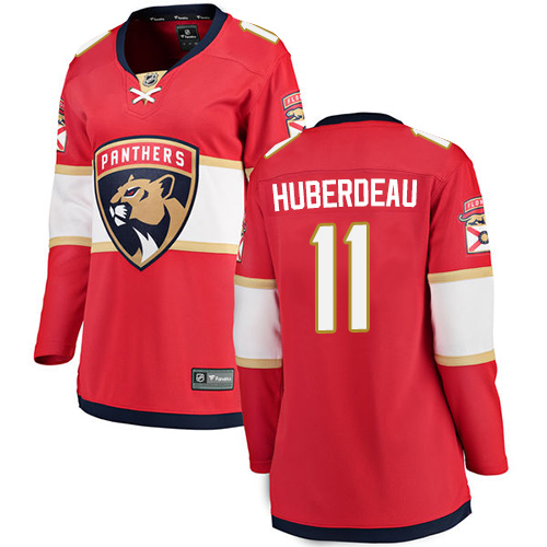 Women's Florida Panthers #11 Jonathan Huberdeau Authentic Red Home Fanatics Branded Breakaway NHL Jersey