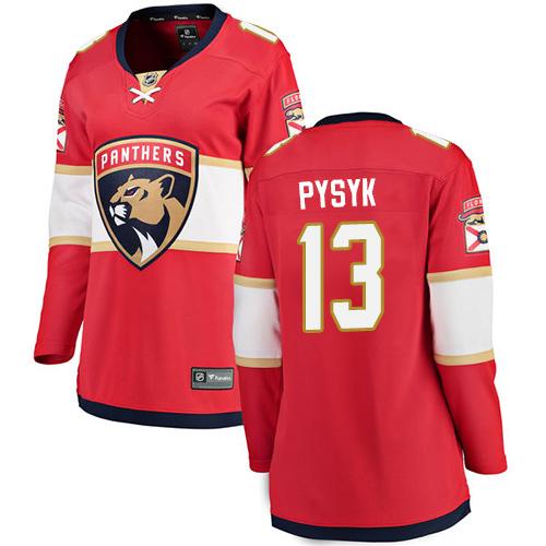 Women's Florida Panthers #13 Mark Pysyk Authentic Red Home Fanatics Branded Breakaway NHL Jersey