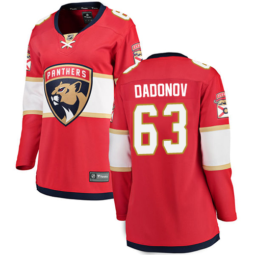 Women's Florida Panthers #63 Evgenii Dadonov Authentic Red Home Fanatics Branded Breakaway NHL Jersey
