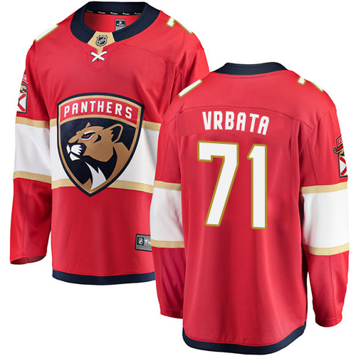 Men's Florida Panthers #71 Radim Vrbata Authentic Red Home Fanatics Branded Breakaway NHL Jersey