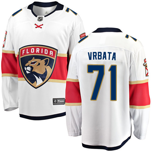 Men's Florida Panthers #71 Radim Vrbata Authentic White Away Fanatics Branded Breakaway NHL Jersey