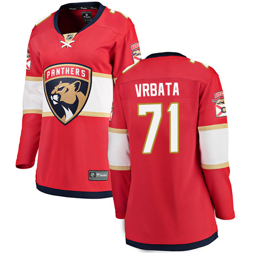 Women's Florida Panthers #71 Radim Vrbata Authentic Red Home Fanatics Branded Breakaway NHL Jersey