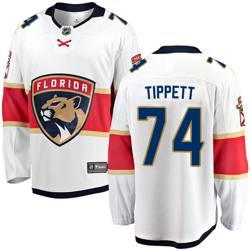 Men's Florida Panthers #74 Owen Tippett Authentic White Away Fanatics Branded Breakaway NHL Jersey