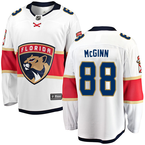 Men's Florida Panthers #88 Jamie McGinn Authentic White Away Fanatics Branded Breakaway NHL Jersey