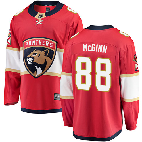Youth Florida Panthers #88 Jamie McGinn Authentic Red Home Fanatics Branded Breakaway NHL Jersey