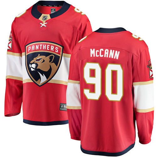 Men's Florida Panthers #90 Jared McCann Authentic Red Home Fanatics Branded Breakaway NHL Jersey