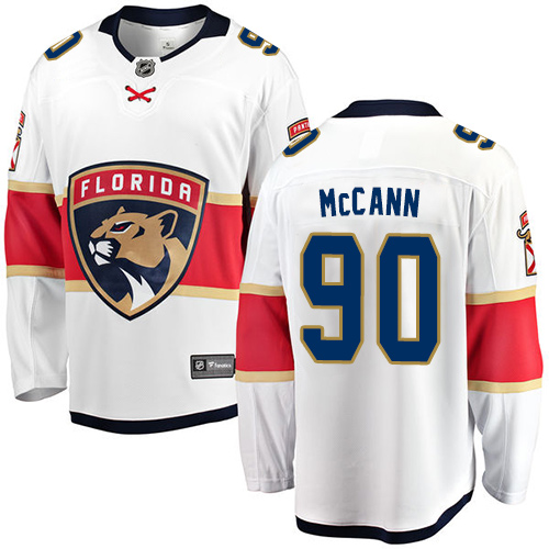 Men's Florida Panthers #90 Jared McCann Authentic White Away Fanatics Branded Breakaway NHL Jersey