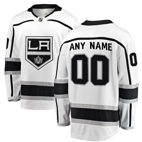 Men's Los Angeles Kings Customized Authentic White Away Fanatics Branded Breakaway NHL Jersey