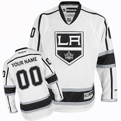 Youth Reebok Los Angeles Kings Customized Authentic White Away NHL Jersey