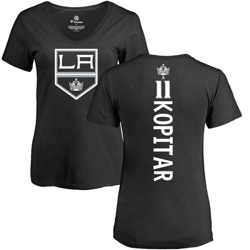 NHL Women's Adidas Los Angeles Kings #11 Anze Kopitar Black Backer T-Shirt