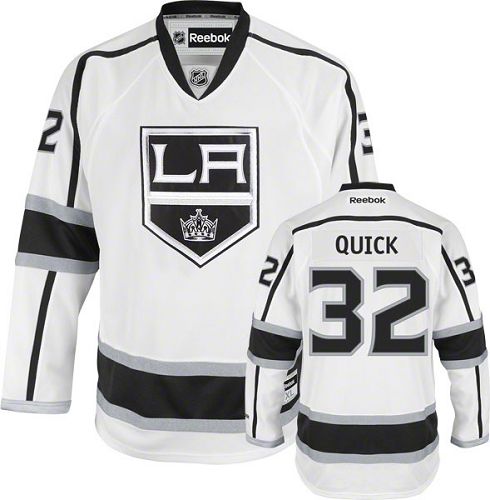 Men's Reebok Los Angeles Kings #32 Jonathan Quick Authentic White Away NHL Jersey