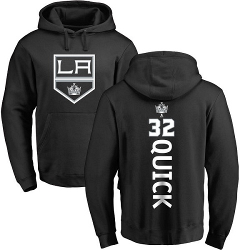 NHL Adidas Los Angeles Kings #32 Jonathan Quick Black Backer Pullover Hoodie