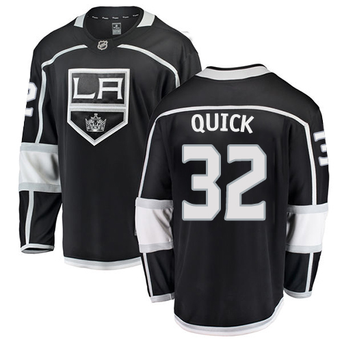 Youth Los Angeles Kings #32 Jonathan Quick Authentic Black Home Fanatics Branded Breakaway NHL Jersey