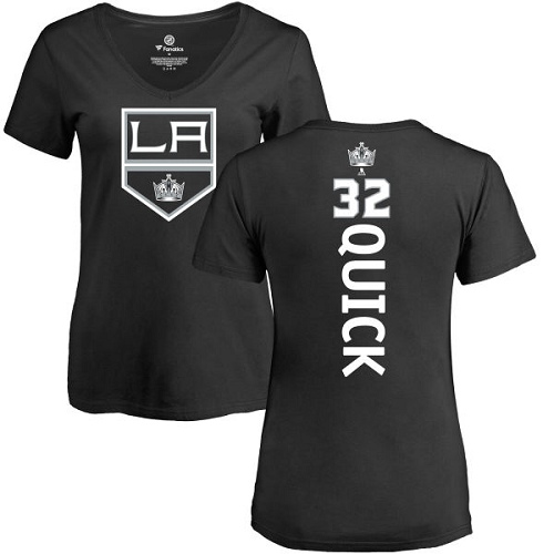 NHL Women's Adidas Los Angeles Kings #32 Jonathan Quick Black Backer T-Shirt