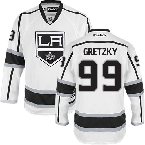 Men's Reebok Los Angeles Kings #99 Wayne Gretzky Authentic White Away NHL Jersey