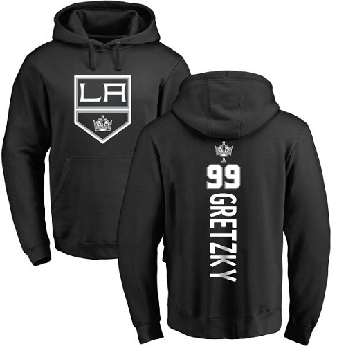 NHL Adidas Los Angeles Kings #99 Wayne Gretzky Black Backer Pullover Hoodie