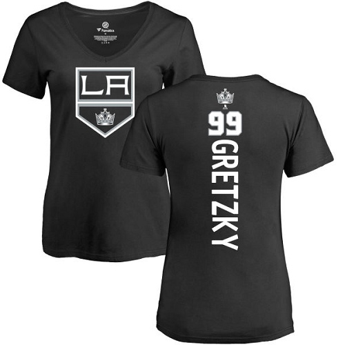 NHL Women's Adidas Los Angeles Kings #99 Wayne Gretzky Black Backer T-Shirt