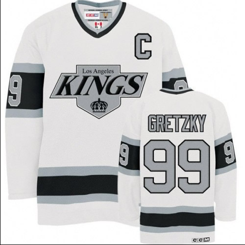 Men's CCM Los Angeles Kings #99 Wayne Gretzky Authentic White Throwback NHL Jersey
