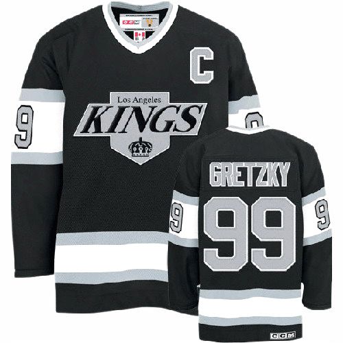 Youth CCM Los Angeles Kings #99 Wayne Gretzky Premier Black Throwback NHL Jersey