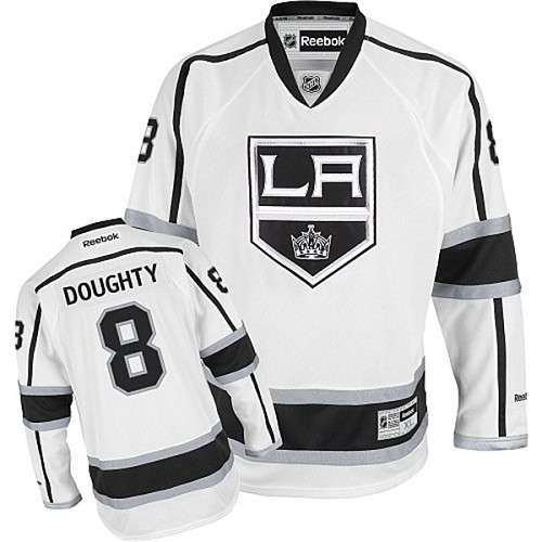 Men's Reebok Los Angeles Kings #8 Drew Doughty Authentic White Away NHL Jersey