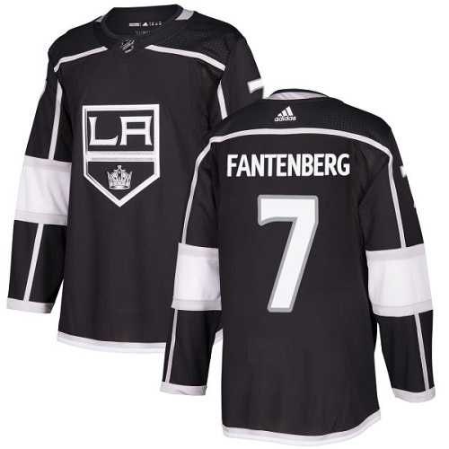 Men's Adidas Los Angeles Kings #7 Oscar Fantenberg Authentic Black Home NHL Jersey